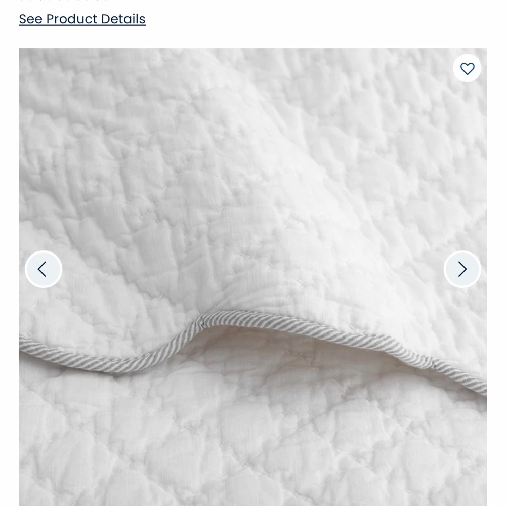 White Quilted Pillow with Gray Trim - Picture 4 of 6